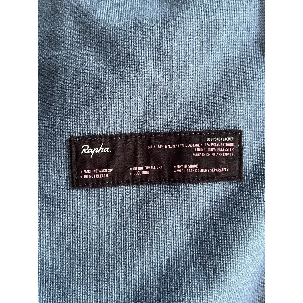 Rapha Loopback Jacket Blue Full Zip Lightweight Cycling Jacket Mens Size Medium